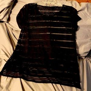 Black striped overlay shirt